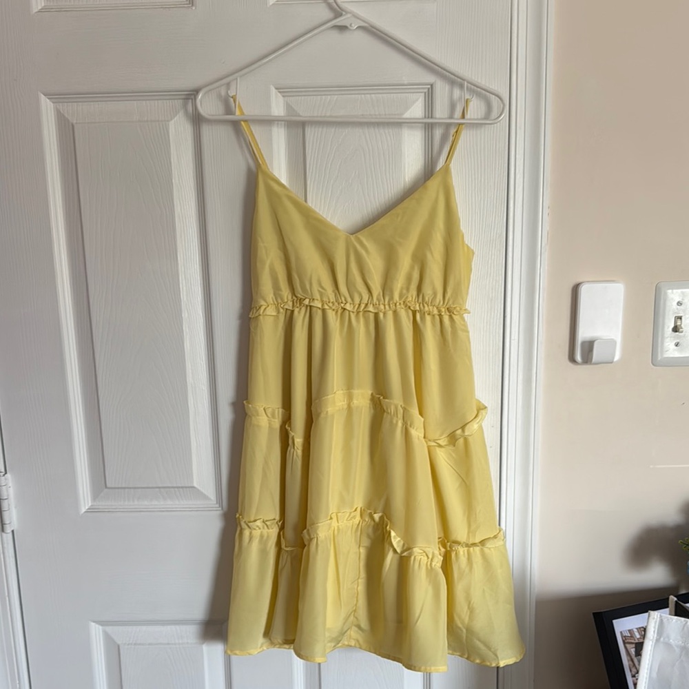 Yellow Spaghetti Strap Dress